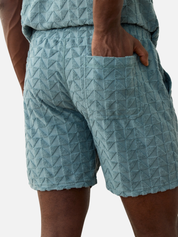 Marine Layer Towel Terry 6” Inch Short North Atlantic Blue Terrycloth Textured Beach Shorts for Men Men’s Bottoms Spring Summer Drawstring Elastic Waistband Athens GA Georgia Kempt Menswear Store Near Me