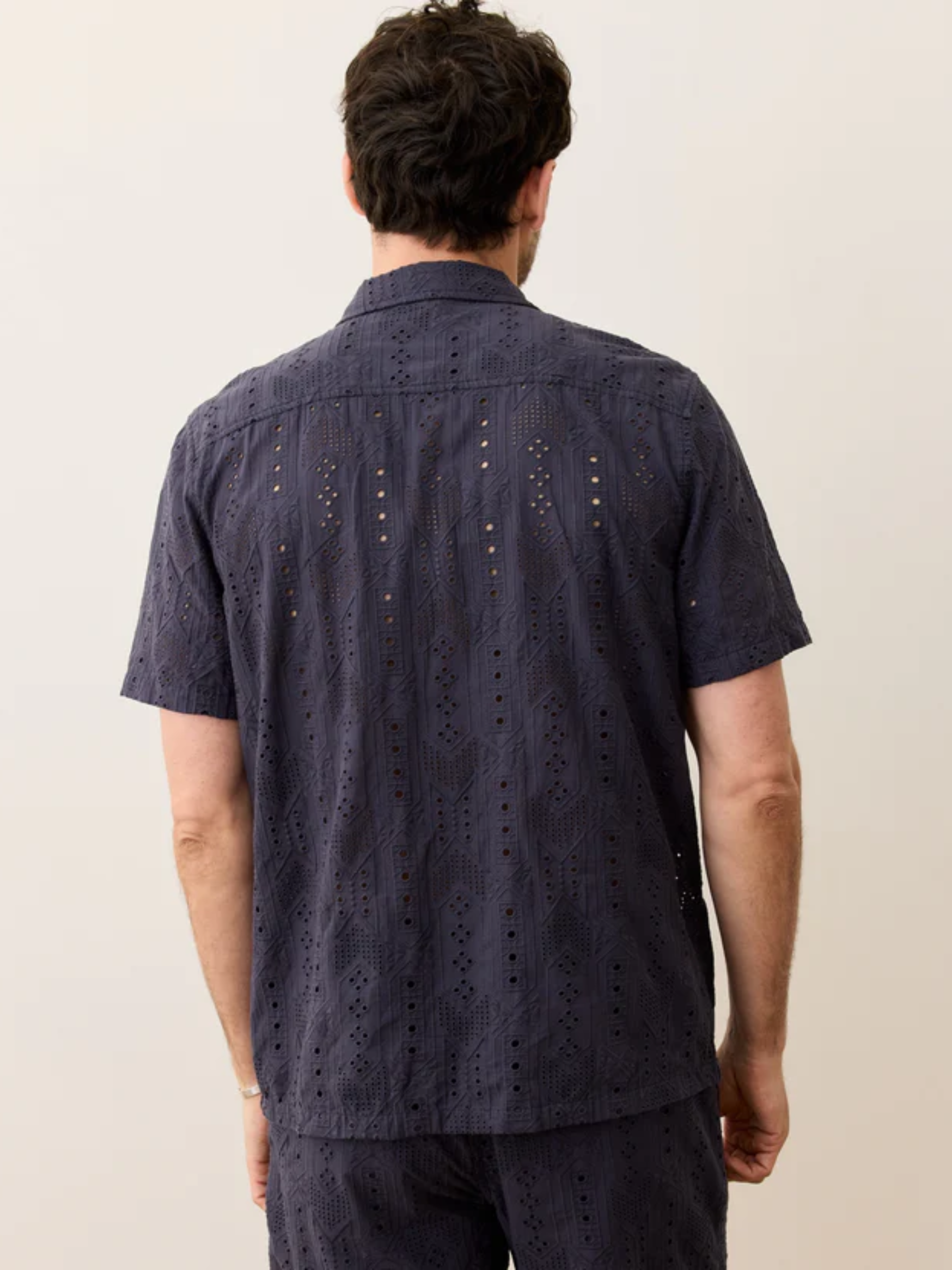 Marine Layer 5 O'Clock Resort Shirt India Ink Men's Textured Embroidered Button Up Collared Shirt  For Men Athens GA Georgia Kempt Menswear Store Near Me