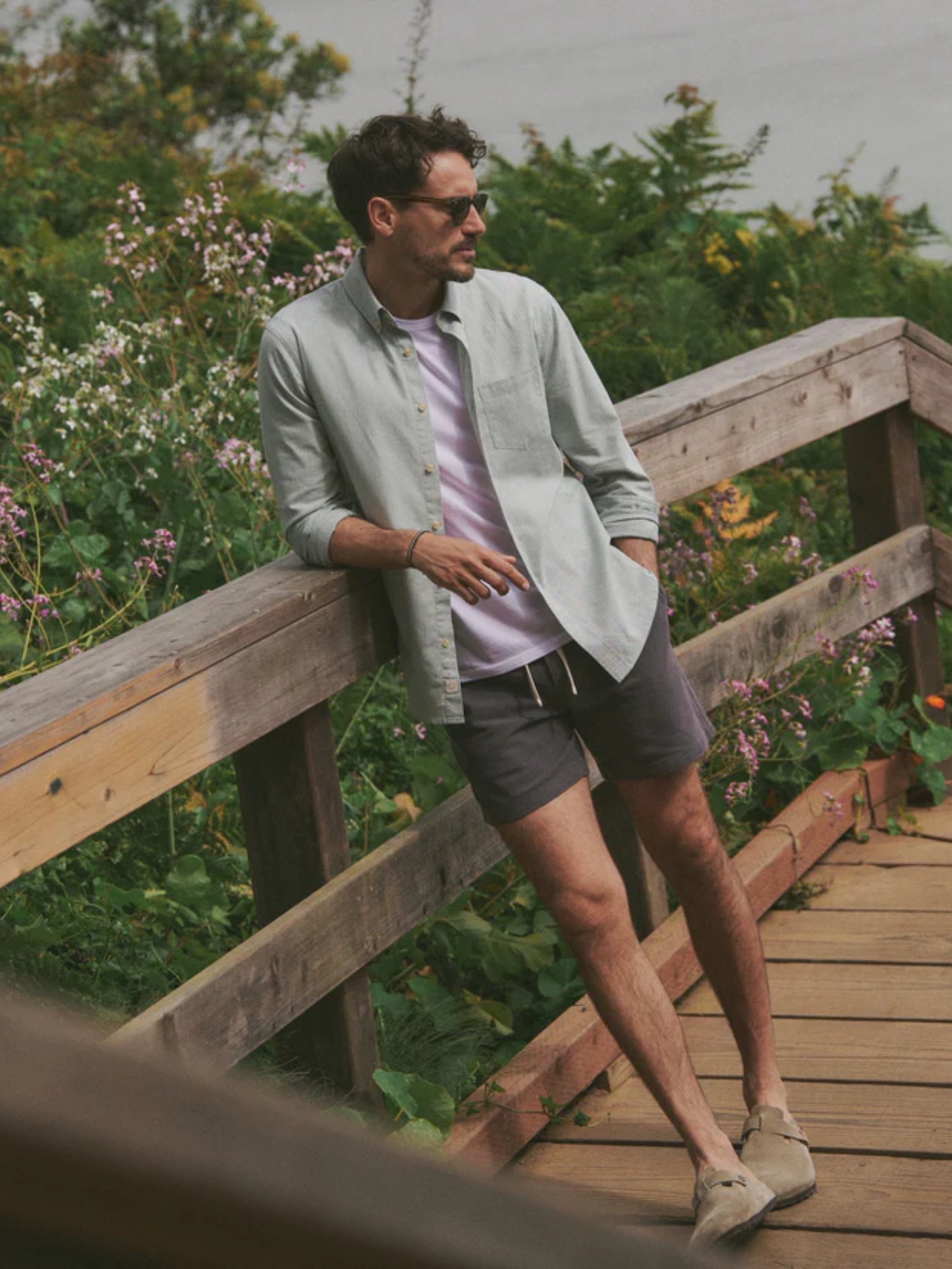 Marine Layer California Oxford Shirt Deep Sea Stripe Men's LS Long Sleeve Button Down Casual Shirt For Men Athens GA Georgia Kempt Menswear Store Near Me