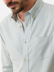 Marine Layer California Oxford Shirt Deep Sea Stripe Men's LS Long Sleeve Button Down Casual Shirt For Men Athens GA Georgia Kempt Menswear Store Near Me