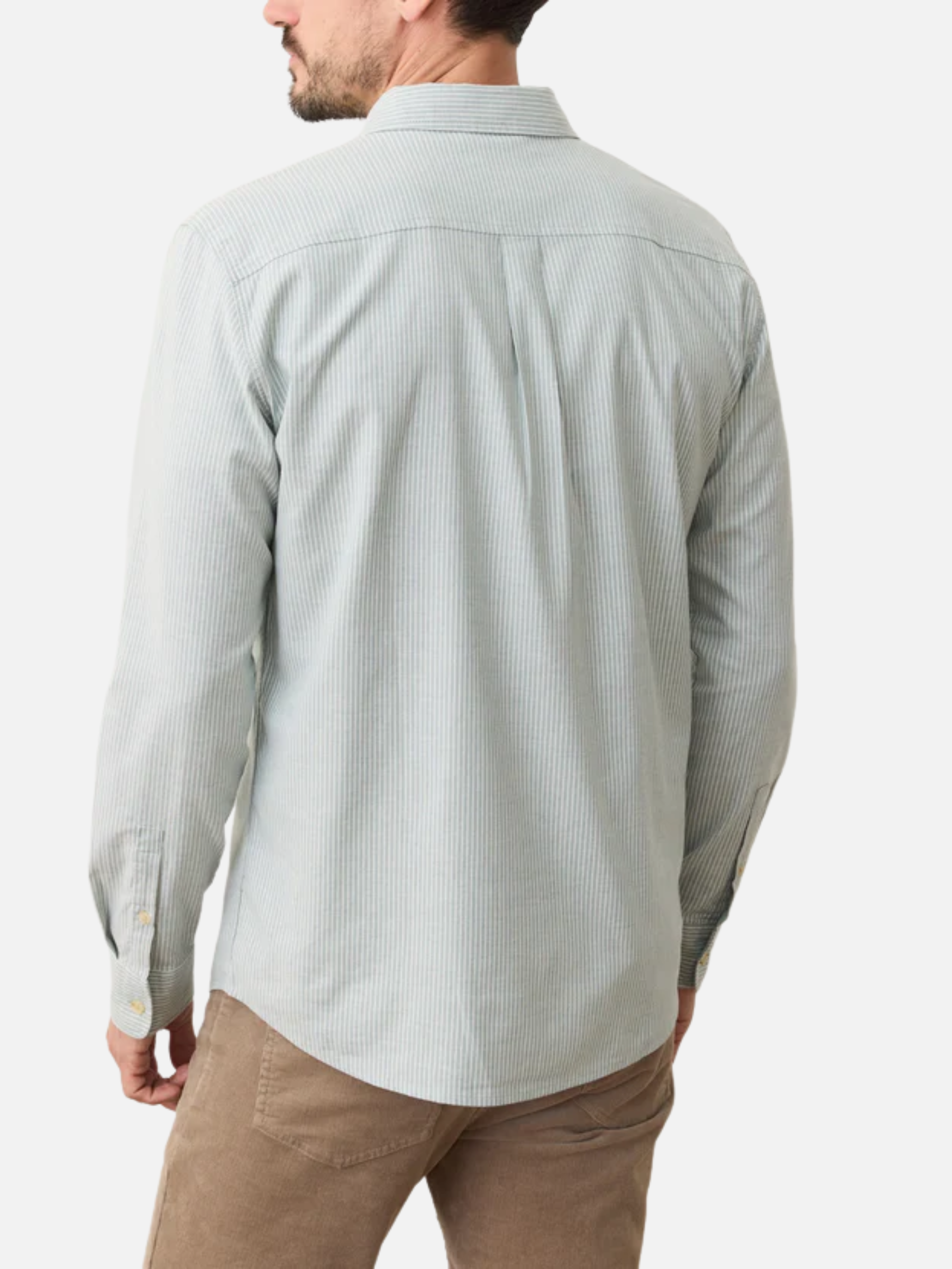 Marine Layer California Oxford Shirt Deep Sea Stripe Men's LS Long Sleeve Button Down Casual Shirt For Men Athens GA Georgia Kempt Menswear Store Near Me