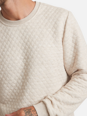 Marine Layer Corbet Quilted Crewneck Dark Oat Sweatshirt Kempt Menswear Shop Athens GA