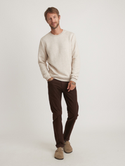 Marine Layer Corbet Quilted Crewneck Dark Oat Sweatshirt Kempt Menswear Shop Athens GA