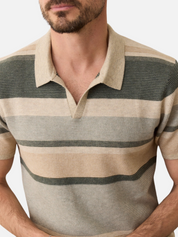 Marine Layer Liam Sweater Polo Green Multi Men's SS Short Sleeve Knit Polo Top For Men Spring Summer Athens GA Georgia Kempt Menswear Store Near Me