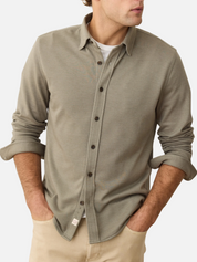 Marine Layer Pacifica Stretch Shirt Vetiver Sage Green Mens Flannel Kempt Athens Georgia Clothing Store for Guys