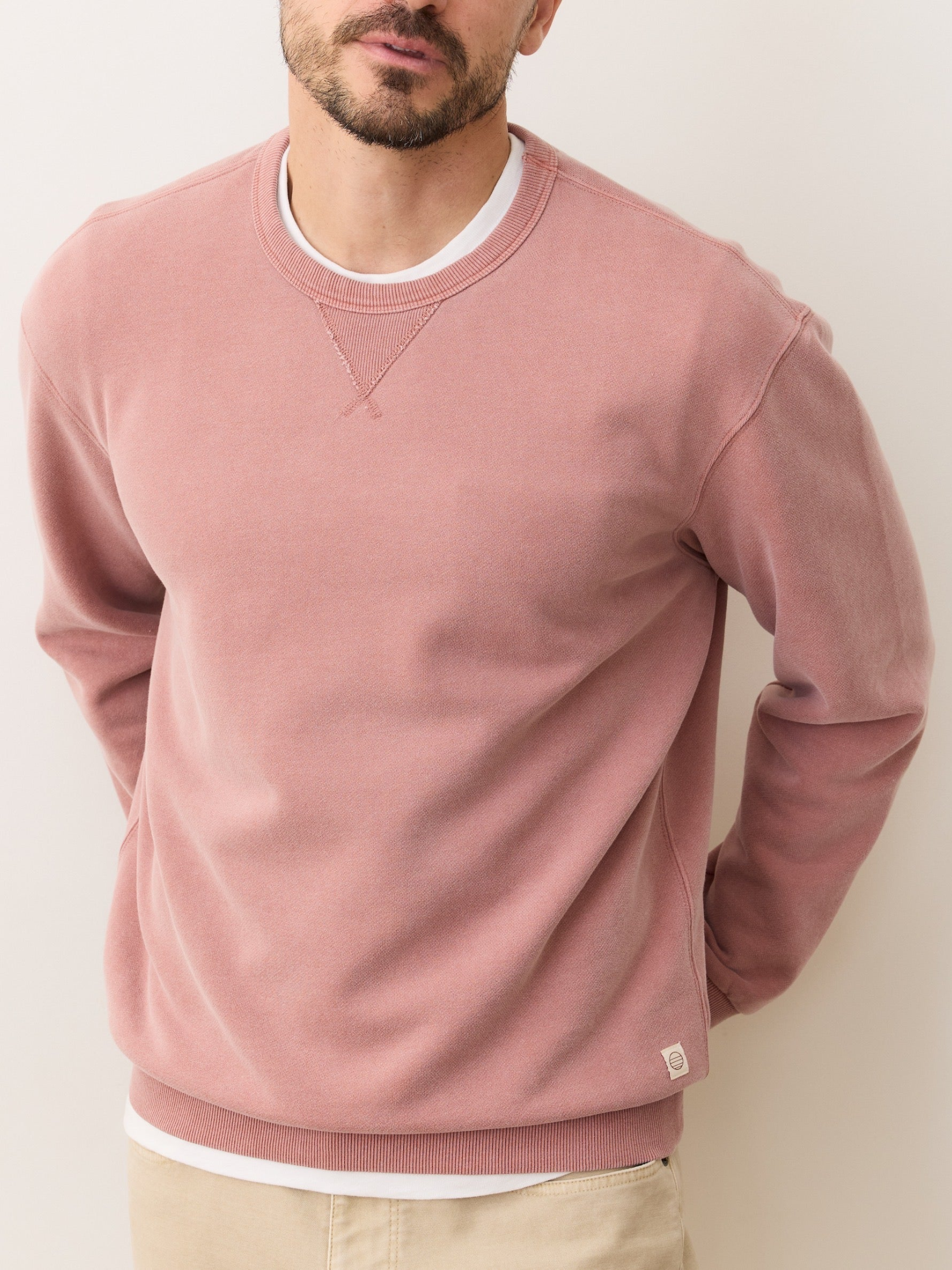 Marine Layer Relaxed Cloud 9 Fleece Crewneck Sweatshirt Ash Rose Mens Kempt Athens Georgia Clothing Guys