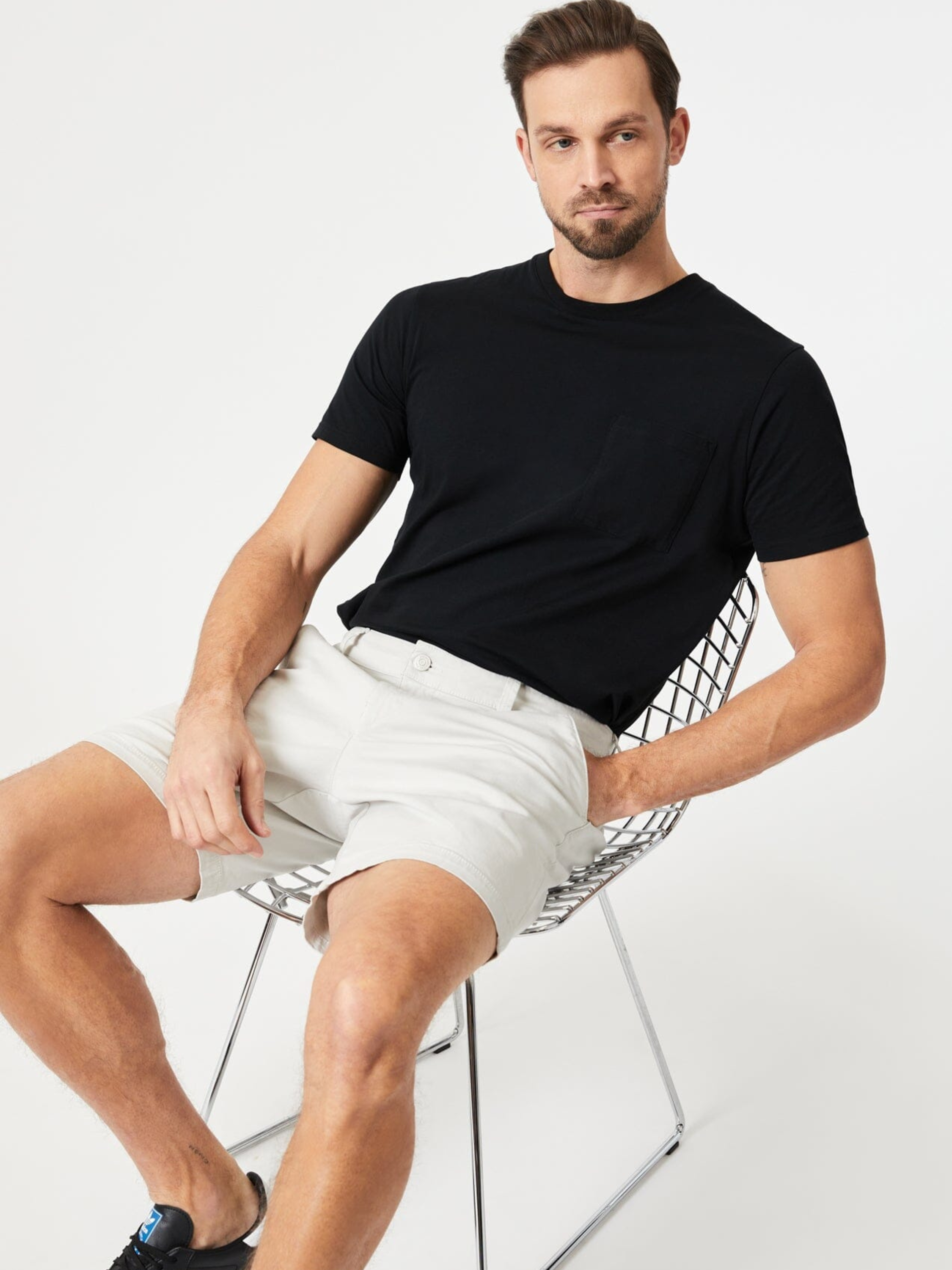 Mavi Nate Short 7 Inch Inseam Oyster Mushroom White Twill Men’s Bottoms for Summer Athens GA Georgia Kempt Menswear Store Near Me