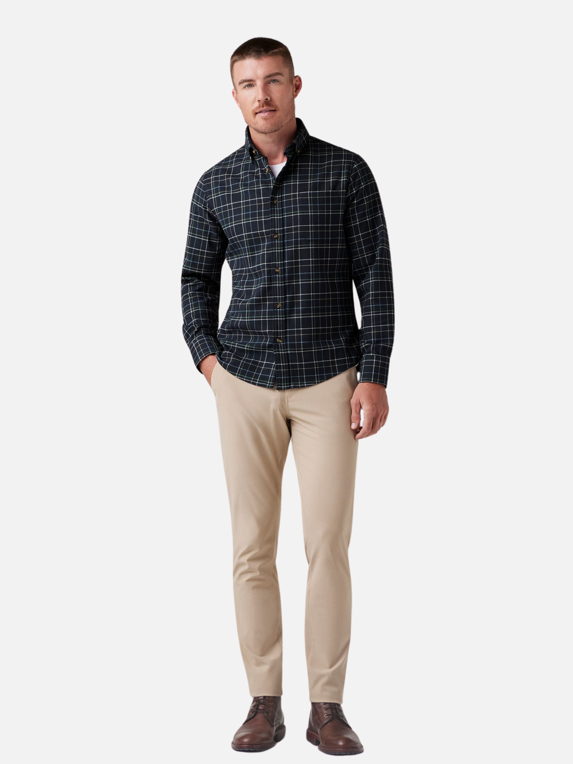 Mizzen + Main City Flannel Navy Andrew Plaid Blue LS Long Sleeve Men’s Button Up for Men Athens GA Georgia Kempt Menswear Store Near Me