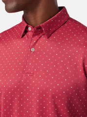 Mizzen + Main Halyard SS Short Sleeve Polo Shirt Men’s Tops for Men Red Clay Dot Pattern Collared Shirt Athens GA Georgia Kempt Menswear Store Near Me