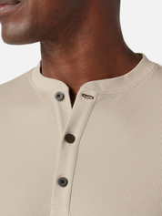 Mizzen + Main Henderson LS Long Sleeve Henley Oyster Solid Cream Off White Men’s Fall Winter Tops for Men Athens GA Georgia Kempt Menswear Store Near Me