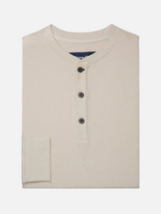 Mizzen + Main Henderson LS Long Sleeve Henley Oyster Solid Cream Off White Men’s Fall Winter Tops for Men Athens GA Georgia Kempt Menswear Store Near Me
