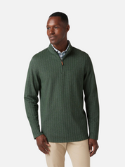 Mizzen + Main KPI Quarter Zip Spruce Herringbone Green Athletic Jacket Men’s Top Outerwear Athens GA Georgia Kempt Menswear Store