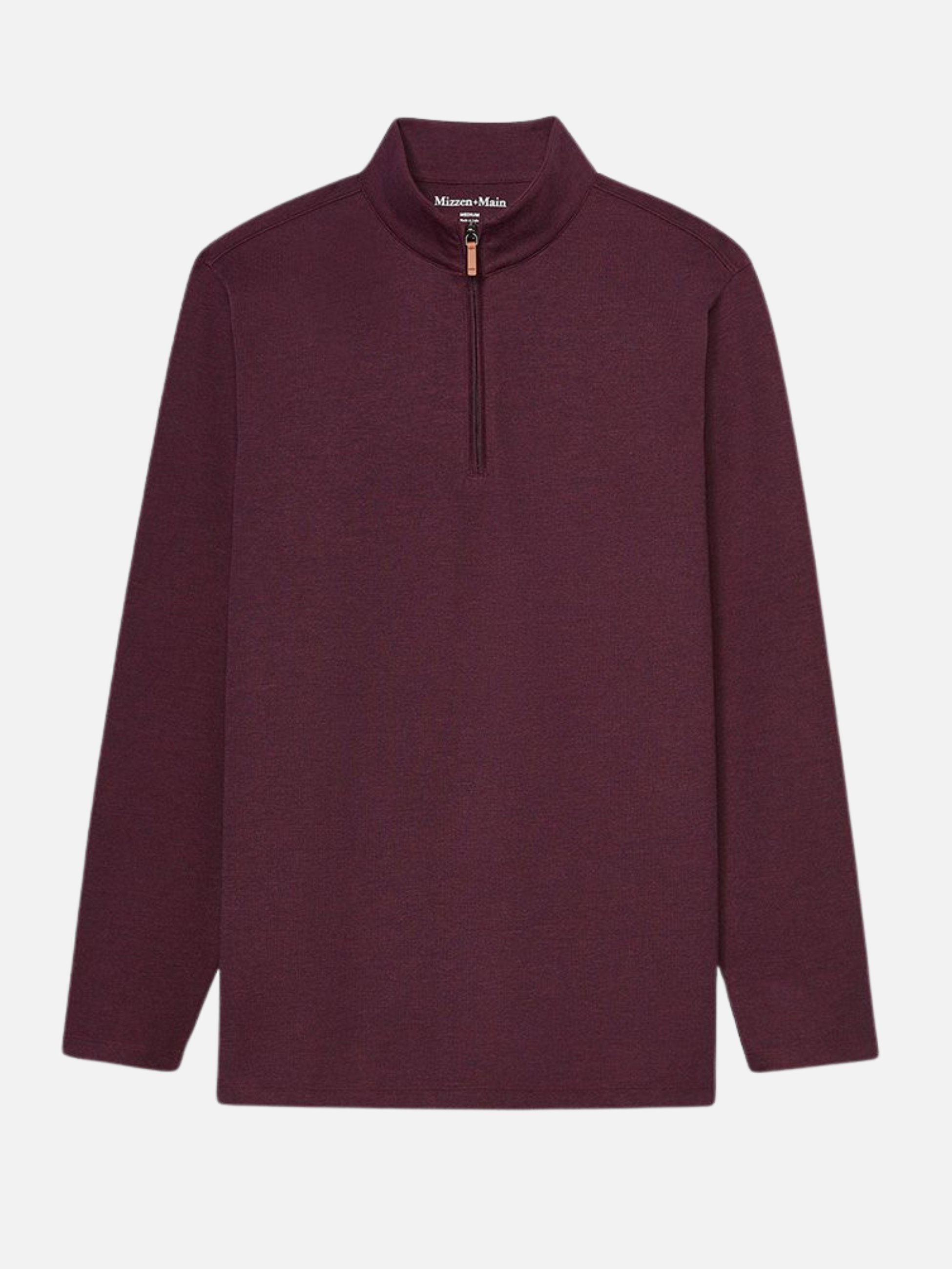 Mizzen + Main KPI Quarter Zip Men’s Jacket Wine Heather Red Comfortable Light Outerwear Athens GA Georgia Kempt Menswear Store Near Me