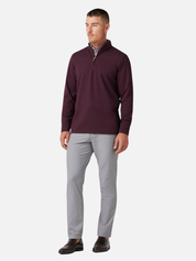 Mizzen + Main KPI Quarter Zip Men’s Jacket Wine Heather Red Comfortable Light Outerwear Athens GA Georgia Kempt Menswear Store Near Me