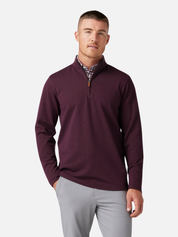 Mizzen + Main KPI Quarter Zip Men’s Jacket Wine Heather Red Comfortable Light Outerwear Athens GA Georgia Kempt Menswear Store Near Me