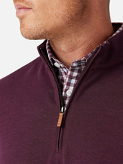 Mizzen + Main KPI Quarter Zip Men’s Jacket Wine Heather Red Comfortable Light Outerwear Athens GA Georgia Kempt Menswear Store Near Me