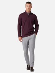 Mizzen + Main KPI Quarter Zip Men’s Jacket Wine Heather Red Comfortable Light Outerwear Athens GA Georgia Kempt Menswear Store Near Me