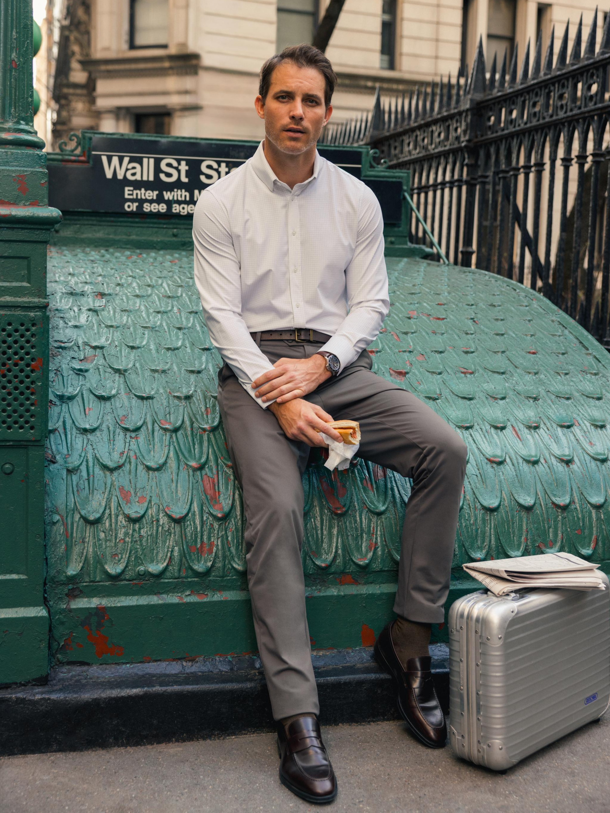 Mizzen + Main Upton Chino Pant Pewter Solid Men’s Dress Pants Formal Bottoms for Men Athens Kempt GA Georgia Menswear Store