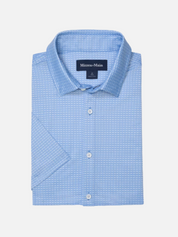 Mizzen + Main Halyard SS Dress Shirt Provence Woven Tile Short Sleeve Button Up Performance Shirt Men's Dress Shirt for Men Athens GA Georgia Kempt Menswear Store Near Me