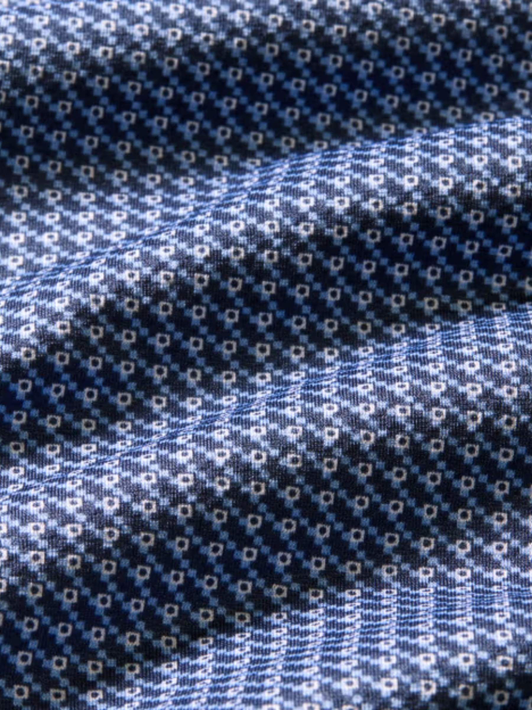 Mizzen + Main Halyard SS Short Sleeve Polo Navy Geo Twill Men's Performance Fabric Polo Shirt For Men Athens GA Georgia Kempt Menswear Store Near Me