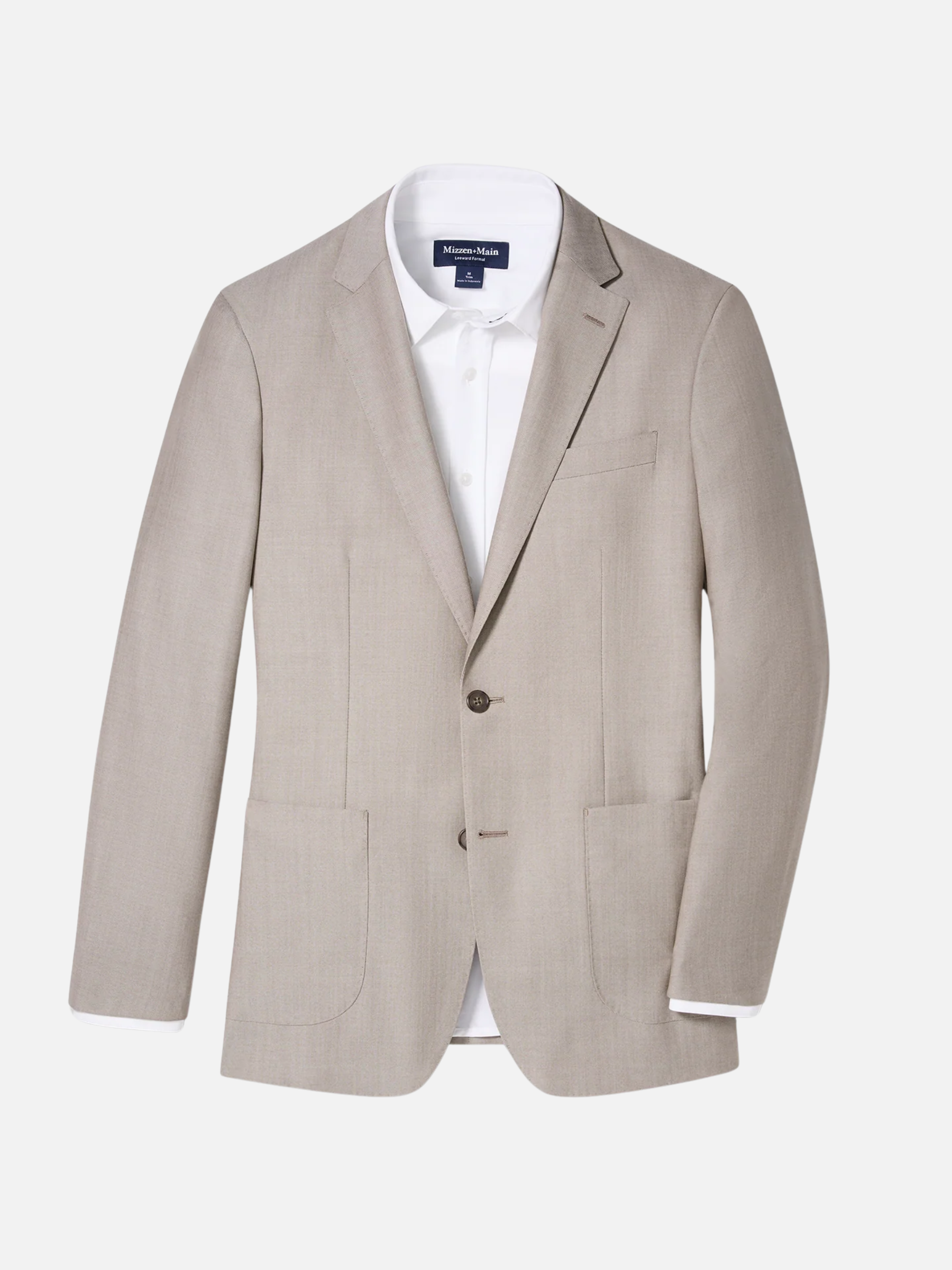 Mizzen + Main lavelle British Tan  Khaki blazer single breasted notched lapel 100% wool formal jacket outerwear kempt athens ga georgia men's clothing store