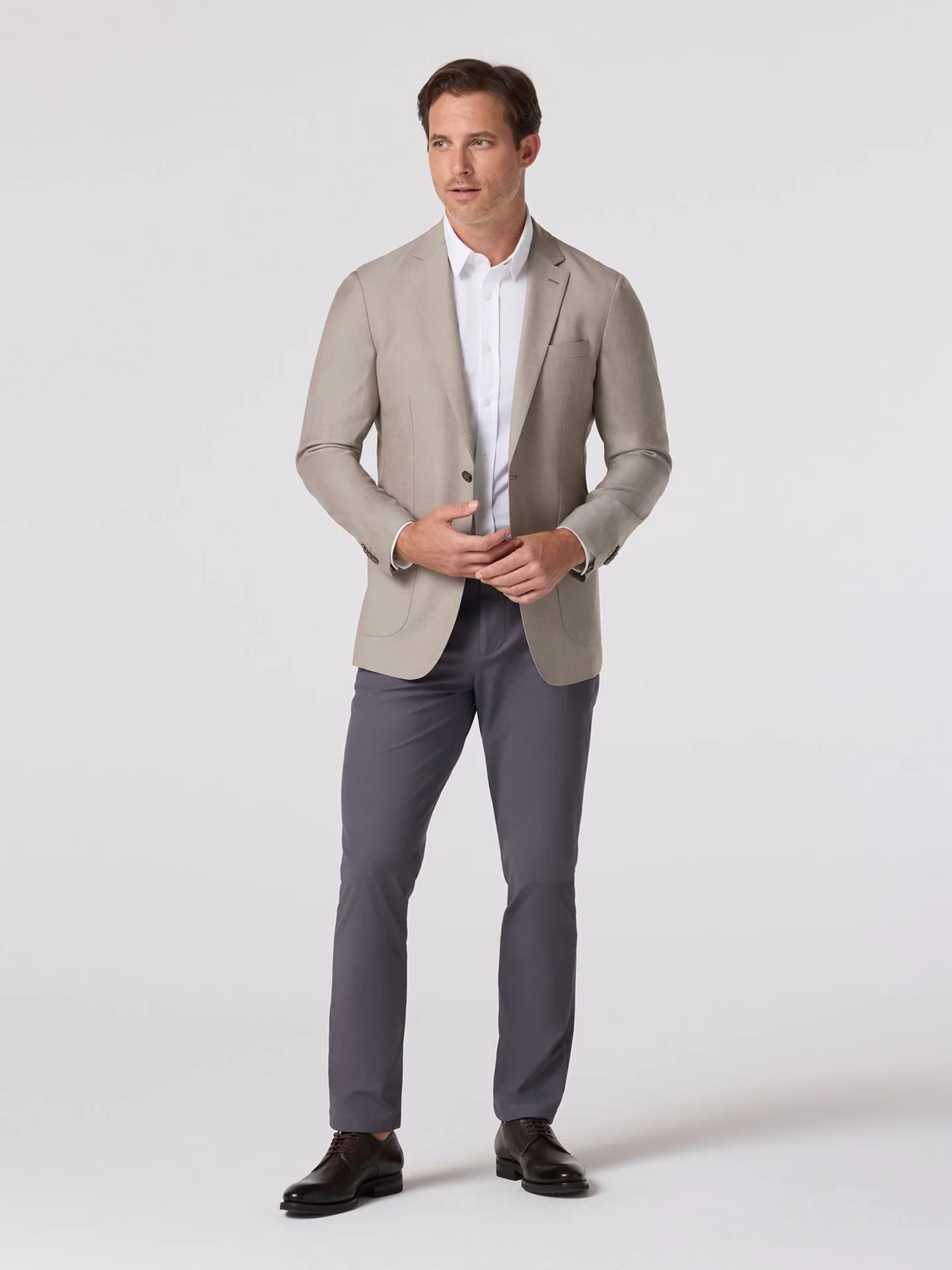 Mizzen + Main lavelle British Tan  Khaki blazer single breasted notched lapel 100% wool formal jacket outerwear kempt athens ga georgia men's clothing store