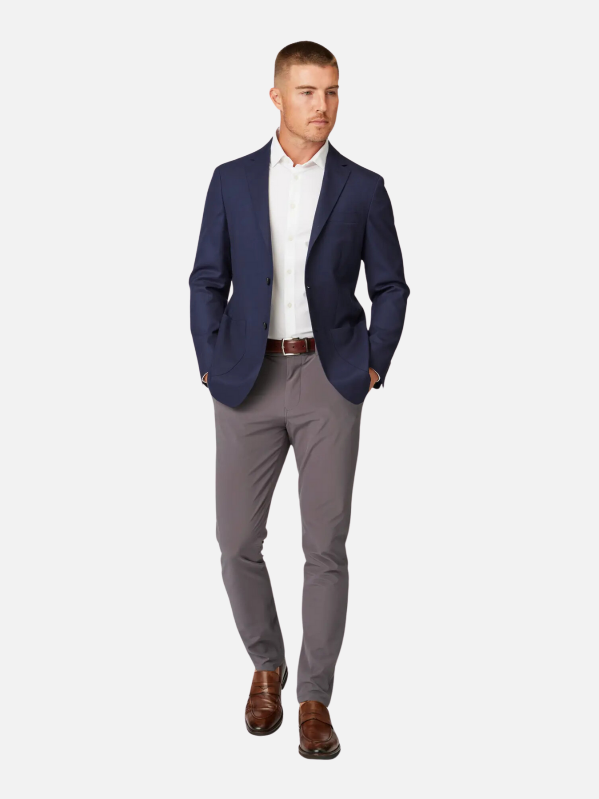 mizzen + main lavelle navy blue blazer single breasted notched lapel 100% wool jacket kempt athens ga georgia men's clothing store