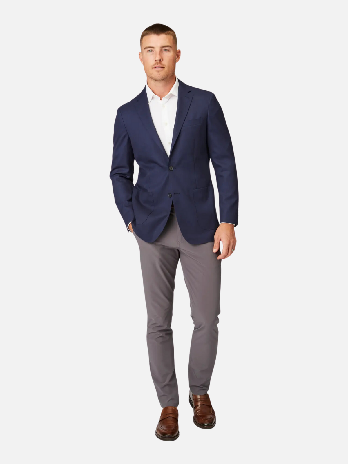 mizzen + main lavelle navy blue blazer single breasted notched lapel 100% wool jacket kempt athens ga georgia men's clothing store