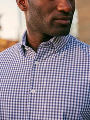 Mizzen + Main Leeward LS Performance Dress Shirt Coastal Fjord Alamo Gingham Kempt Mens Shop Athens GA Fathers Day Gift