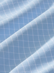 Mizzen + Main Leeward LS Dress Shirt Cloud Blue Mini Grid Kempt Mens Clothing Store Athens Georgia Formal Shirt