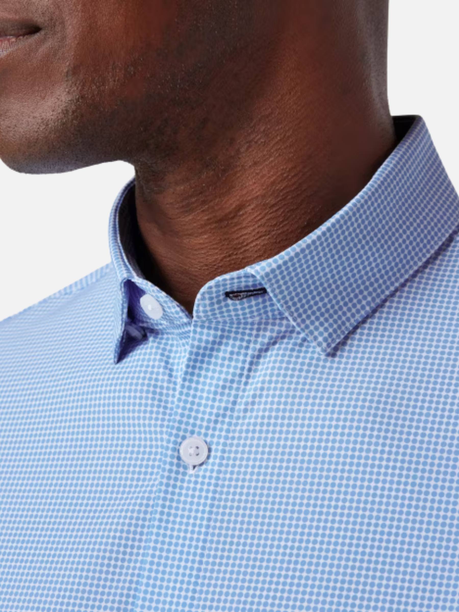 Mizzen + Main Leeward No Tuck Long Sleeve LS Dress Shirt Collared Button Down Provence Blue Circle Print Pattern For Men Athens GA Georgia Kempt Menswear Store Near Me