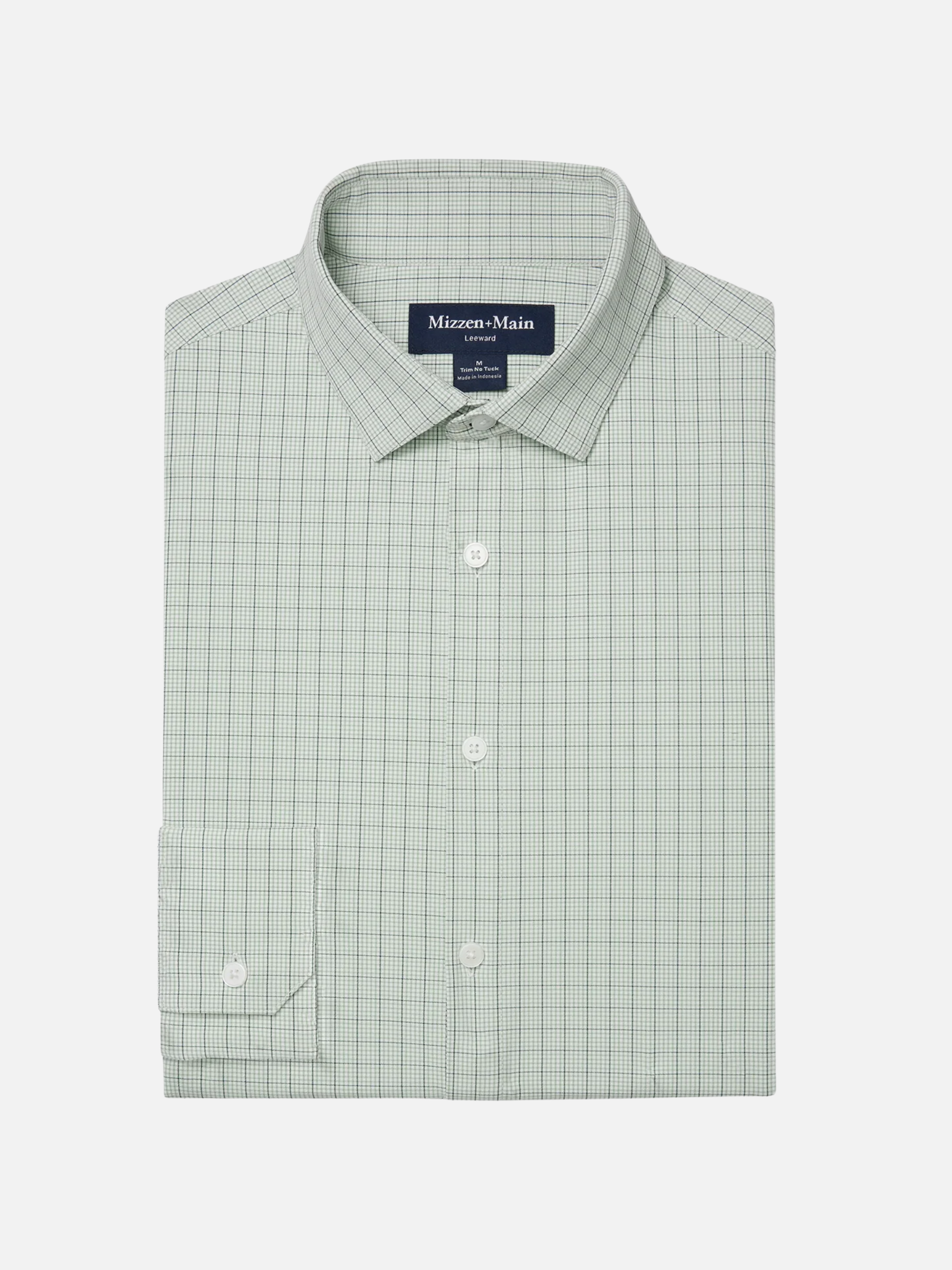 Mizzen + Main Leeward No Tuck LS Long Sleeve Dress Shirt Eucalyptus Mini Plaid Men's Formal Patterned Button-Up For Men Athens GA Georgia Kempt Menswear Near Me