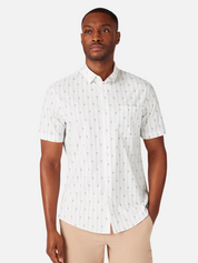 Mizzen Main Leeward SS Short Sleeve Dress Shirt Pocket Dress Polo Rose Cactus Stripe Men's Clothing Store Athens Georgia Kempt