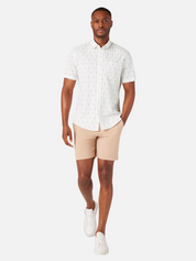 Mizzen Main Leeward SS Short Sleeve Dress Shirt Pocket Dress Polo Rose Cactus Stripe Men's Clothing Store Athens Georgia Kempt