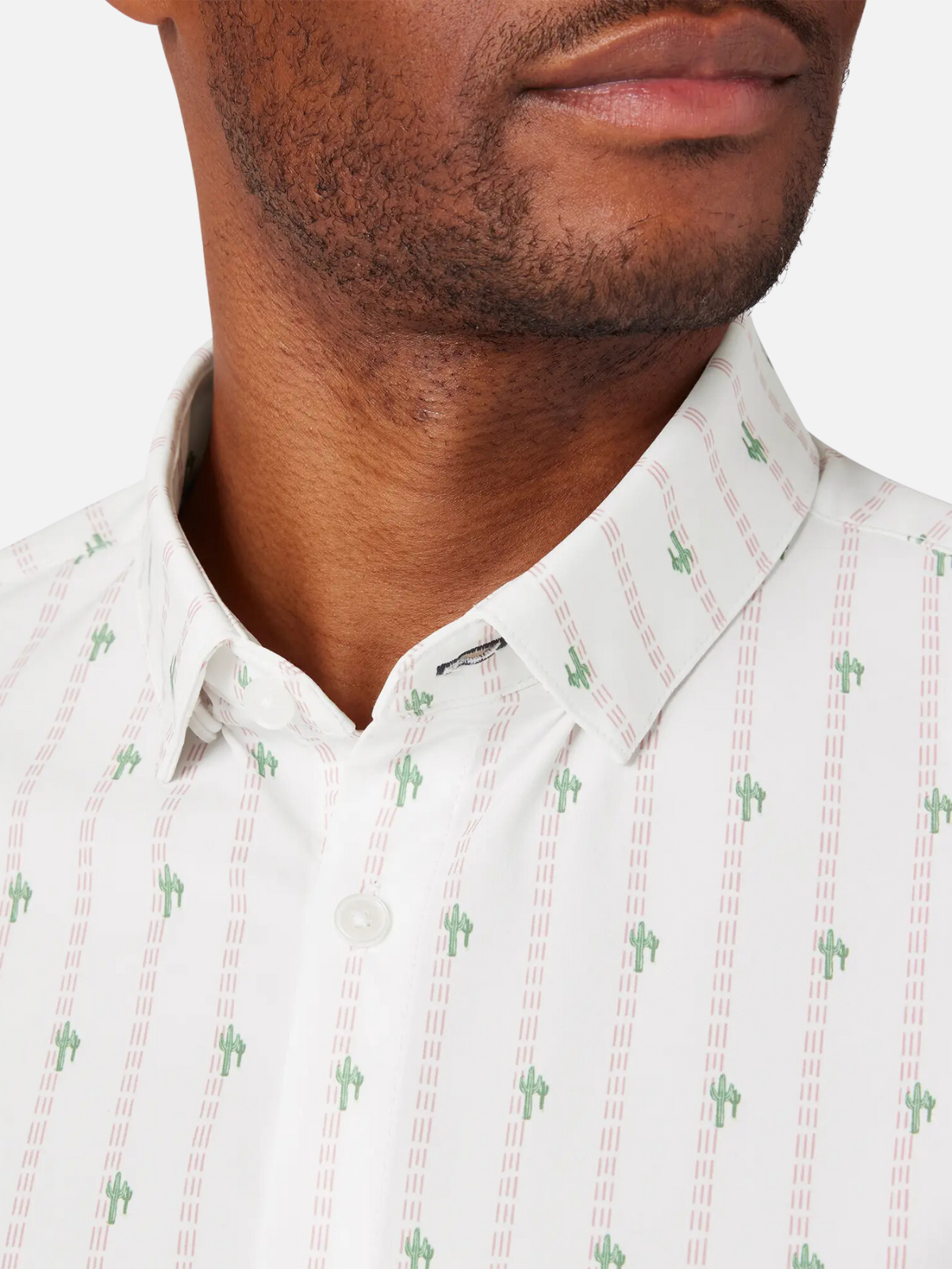 Mizzen Main Leeward SS Short Sleeve Dress Shirt Pocket Dress Polo Rose Cactus Stripe Men's Clothing Store Athens Georgia Kempt