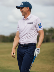 Mizzen Main Versa SS Short Sleeve Polo True Pink Triple Dot Golf Mens Work Casual Kempt Men's Clothing Store Athens Georgia