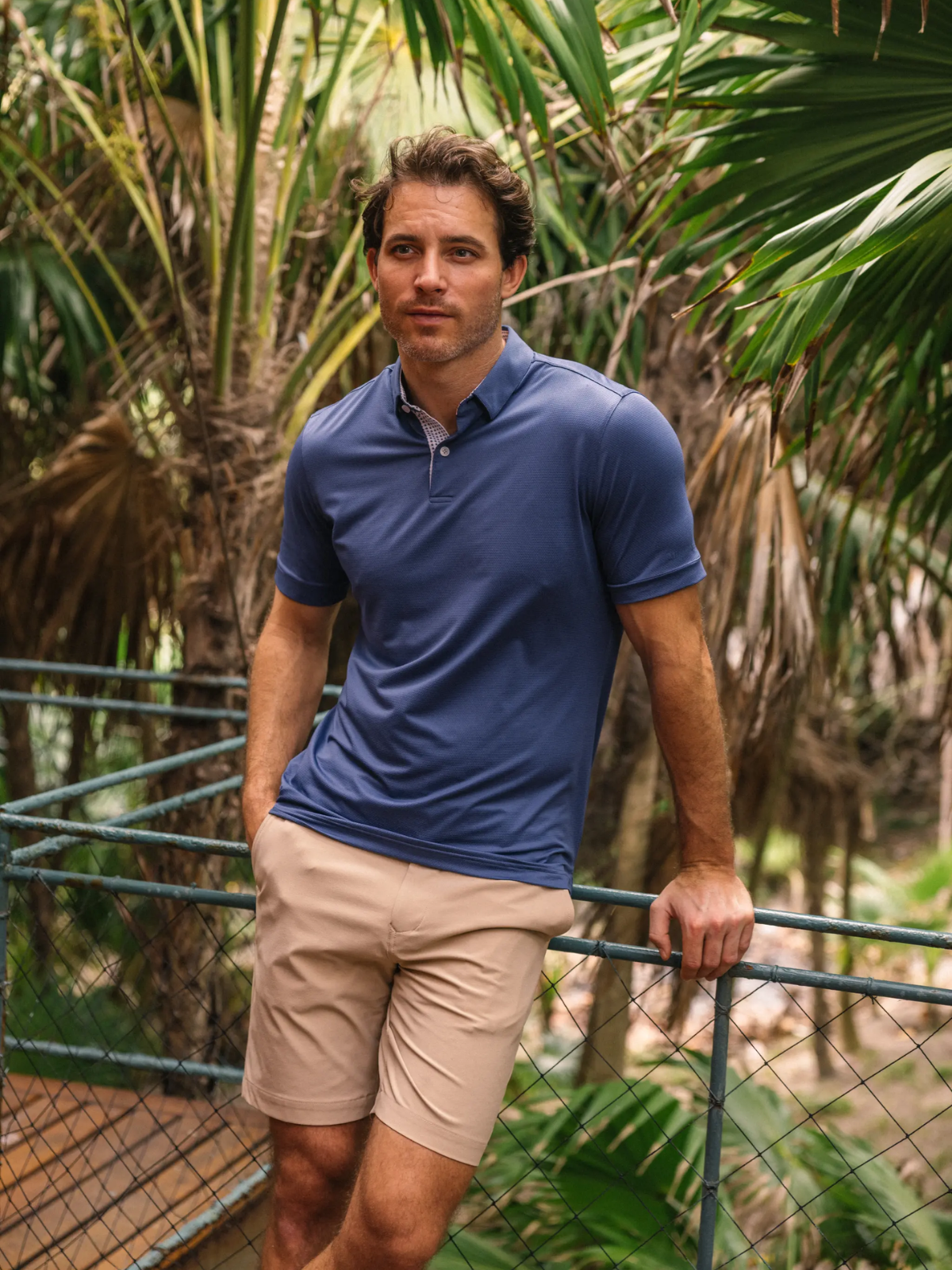 Mizzen + Main Halyard Polo Costal Fjord Solid Short Sleeve Polo Summer July 2024 Shirt Cooling Dress Button Down Mens Store Athens Georgia Kempt Athens Menswear