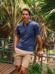 Mizzen + Main Halyard Polo Costal Fjord Solid Short Sleeve Polo Summer July 2024 Shirt Cooling Dress Button Down Mens Store Athens Georgia Kempt Athens Menswear