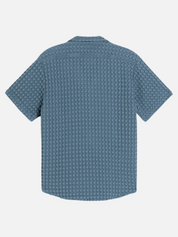 OAS Coronet Cuba Waffle Weave Shirt SS Short Sleeve Men’s Top for Men Resort Collar Button Up Blue Athens GA Georgia Kempt Menswear Store Near Me