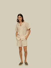 OAS Atlas Cuba Crochet Shirt Cream Textured Texture SS Short Sleeve Men’s Top for Men Athens GA Georgia Kempt Menswear Store Near Me