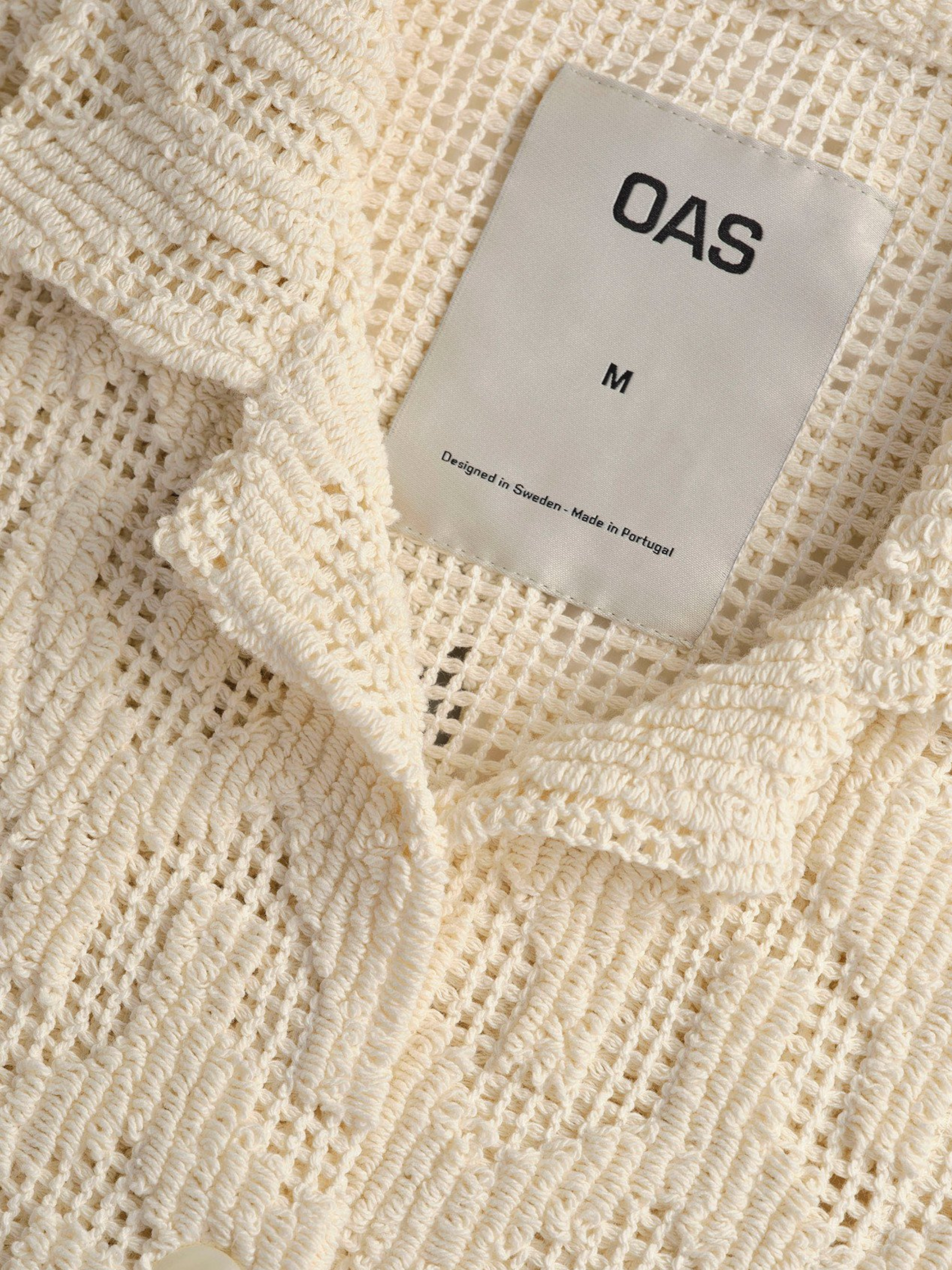 OAS Atlas Cuba Crochet Shirt Cream Textured Texture SS Short Sleeve Men’s Top for Men Athens GA Georgia Kempt Menswear Store Near Me