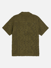 OAS Pine Green Verve Palmer Crochet Collared Men’s SS Short Sleeve Top for Men Athens GA Georgia Kempt Menswear Store Near Me