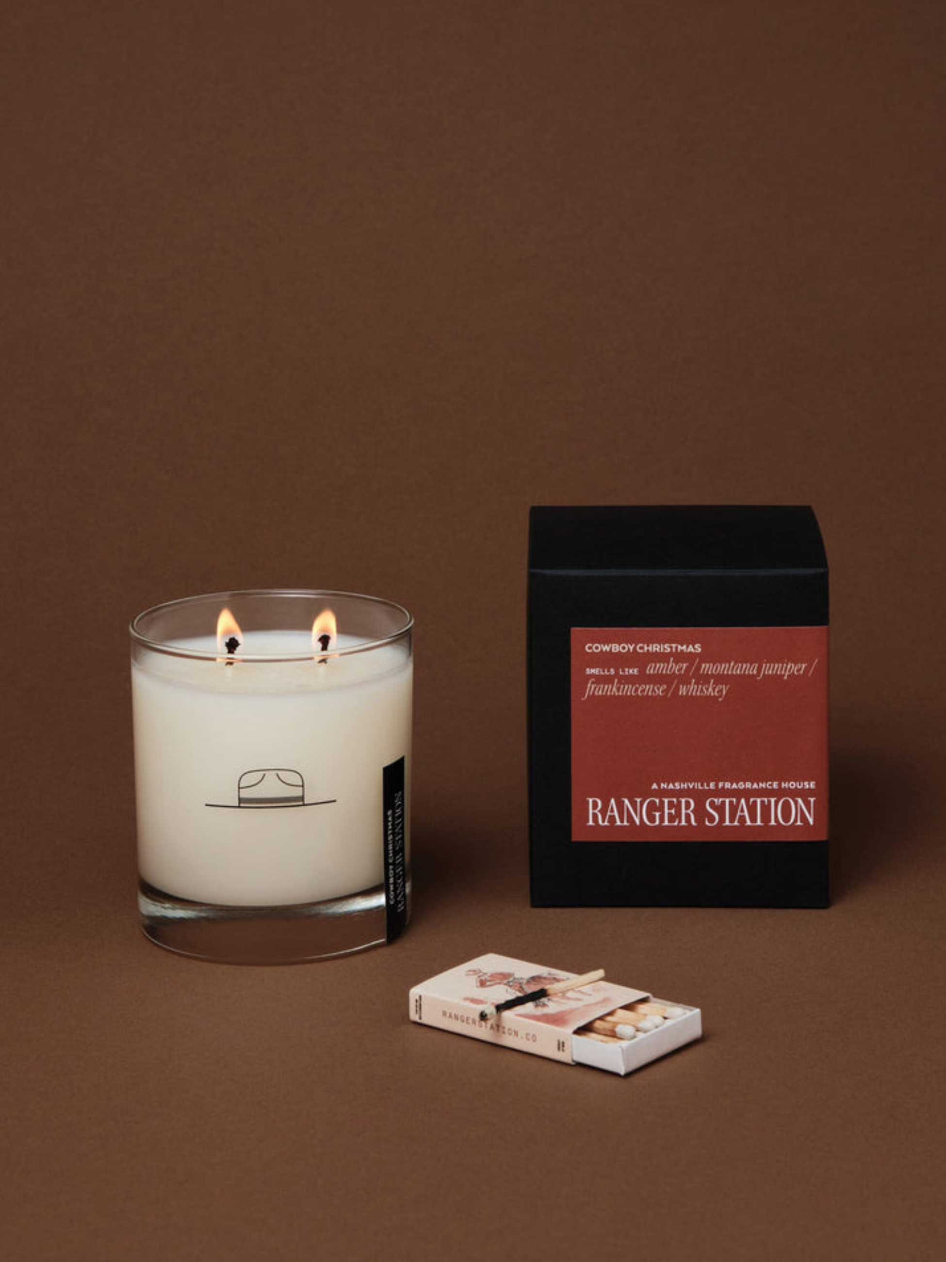 Cowboy Christmas Candle