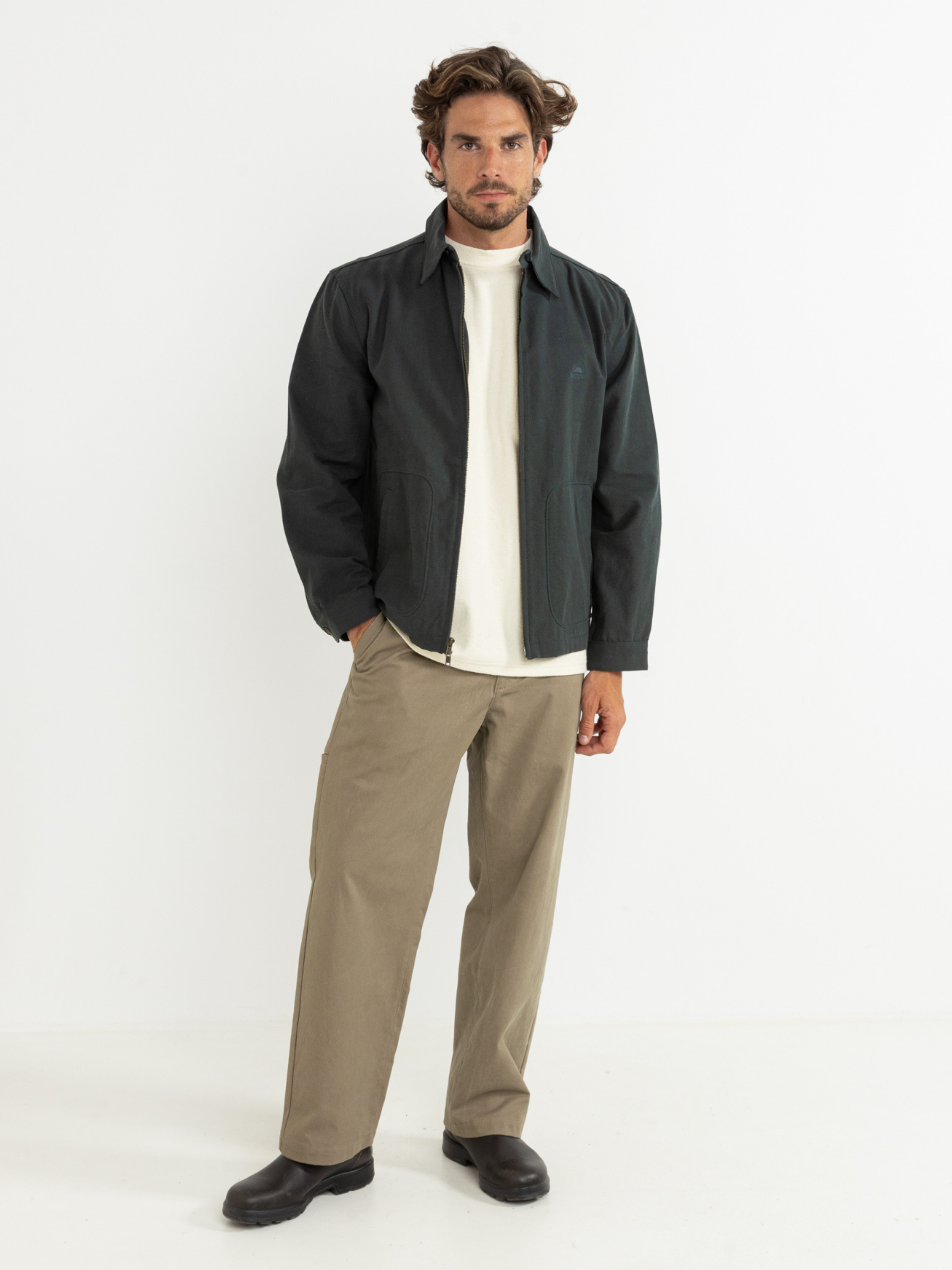 Rhythm Awake Jacket Outerwear Dark Pine Green Blue Men’s Fall Winter Jackets for Men Collared Zip Up Cotton Athens GA Georgia Kempt Menswear Store Near Me