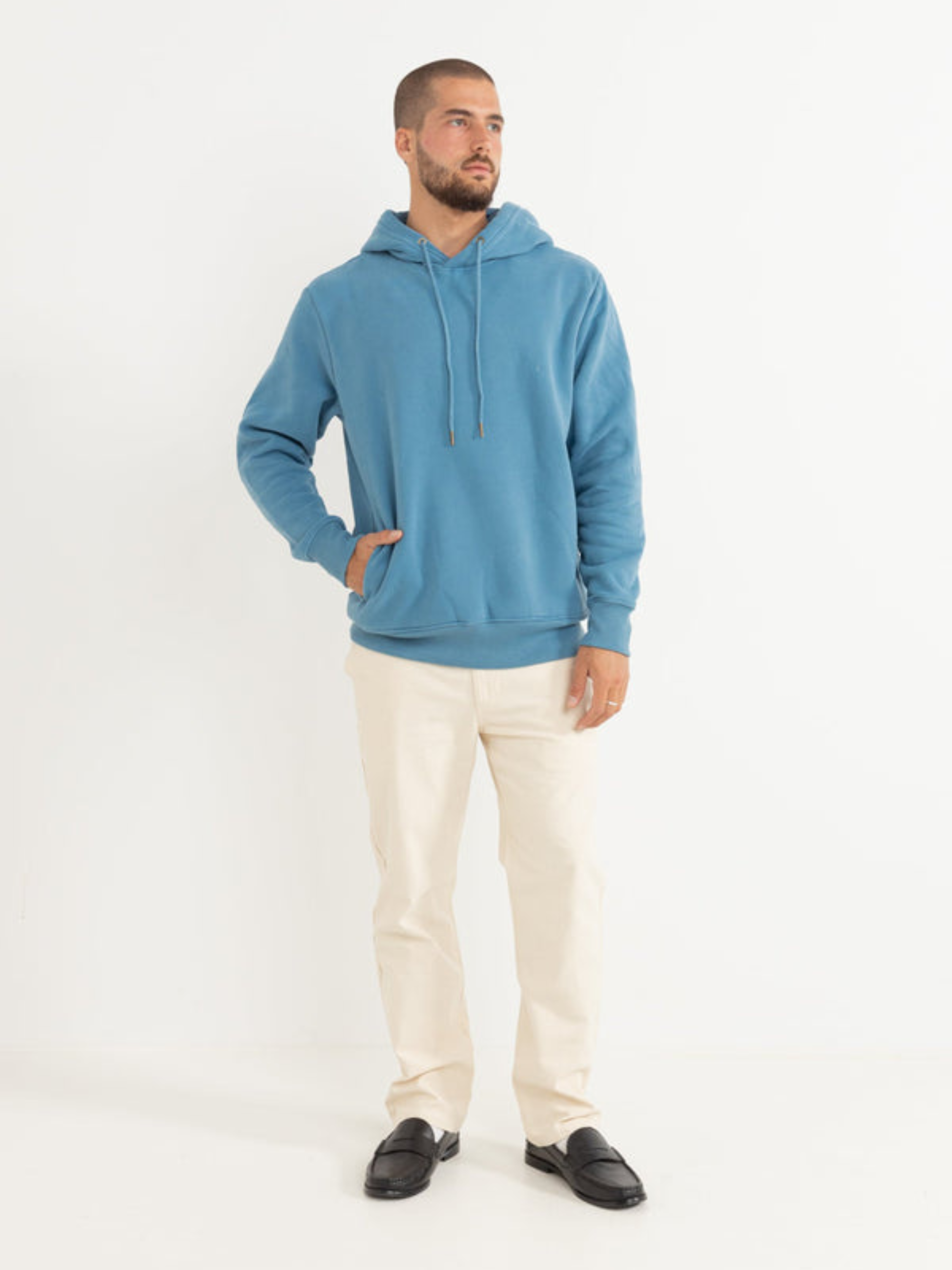 Rhythm Classic Fleece Hood Mineral Blue Drawstring Hoodie Front Pockets Athens GA Georgia Kempt Menswear Store