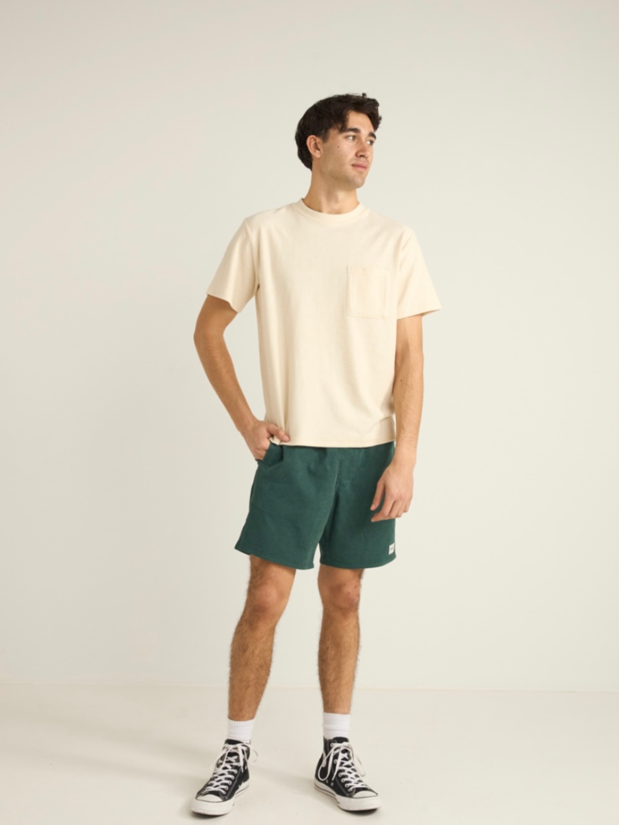 Rhythm Cord Jam Shorts Corduroy Textured Men’s Bottoms for Men Teal Green Elastic Waistband Drawstring Spring Summer Athens GA Georgia Kempt Menswear Store Near Me