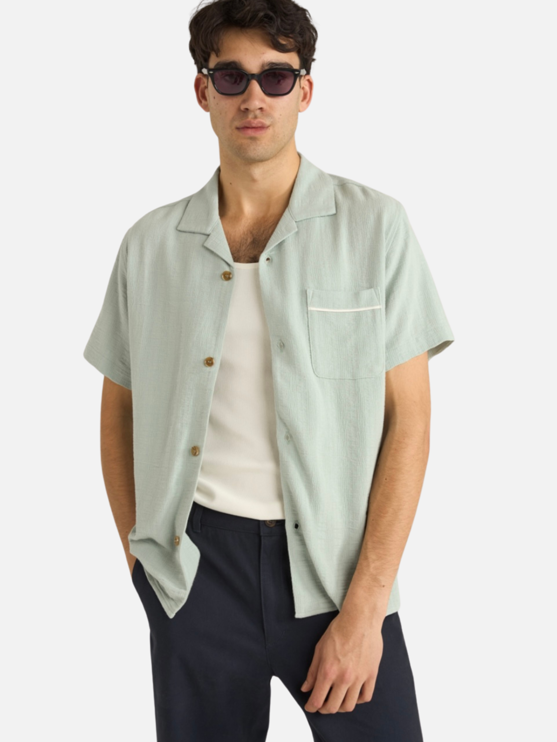 Rhythm Daytona Shirt SS Short Sleeve Men’s Top Spring Summer Shirts for Men Teal Blue Green Athens GA Georgia Kempt Menswear Store Near Me