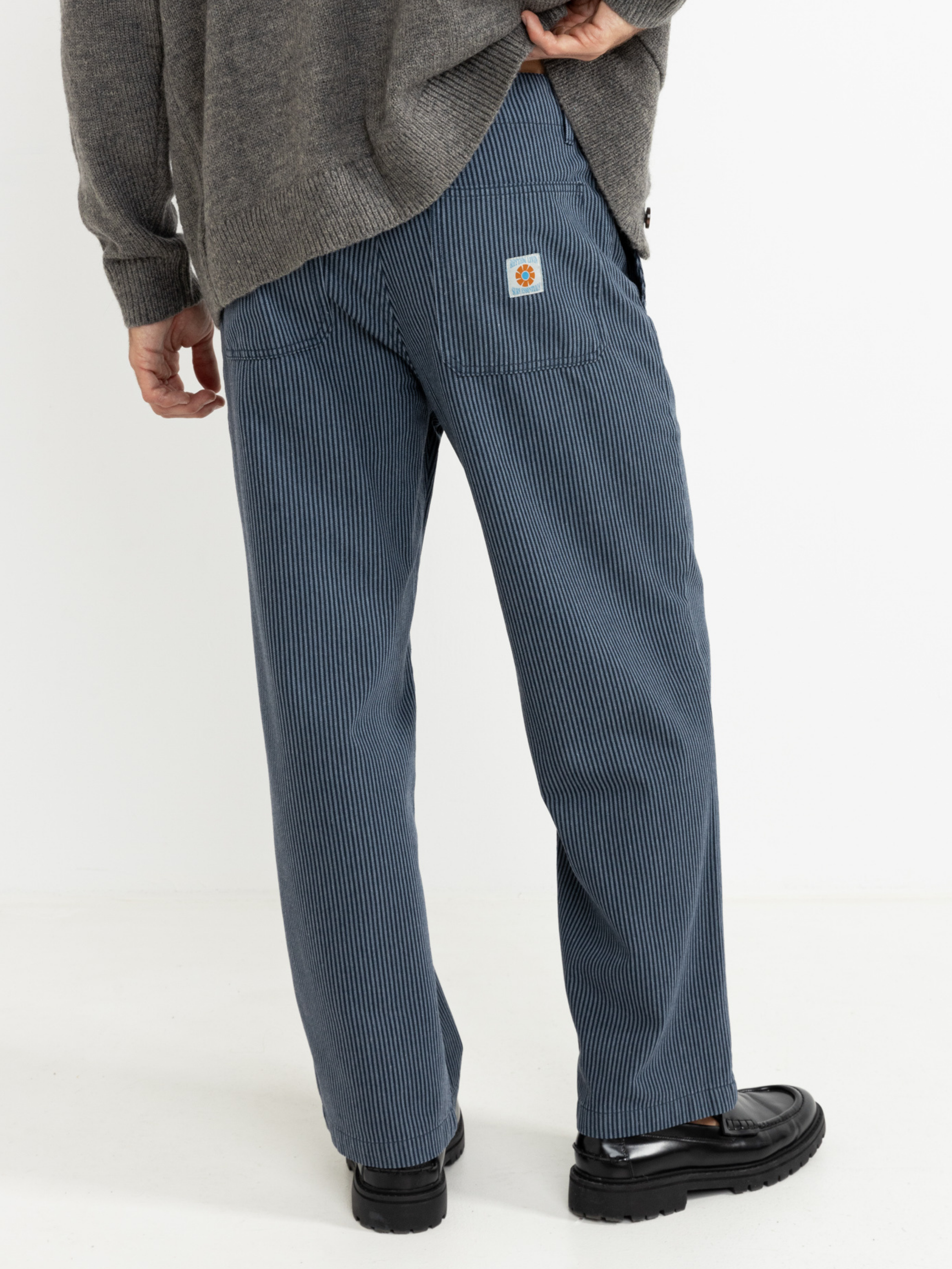 Rhythm Hickory Stripe Work Pants Patterned Bottoms Navy Blue Winter Fall Fashion Men’s Bottoms Pant for Men Athens GA Georgia Kempt Menswear Store Near Me