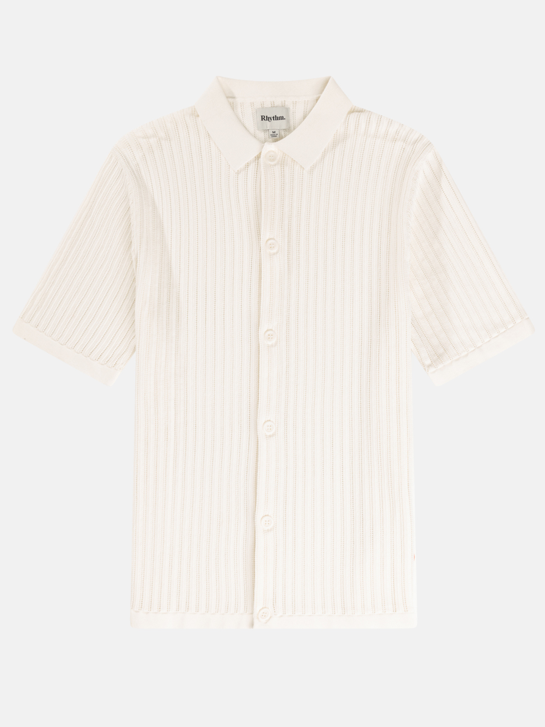 Rhythm Knit Button Down Polo Natural Cream White Collared SS Short Sleeve Men’s Top for Men Athens GA Georgia Kempt Menswear Store Near Me