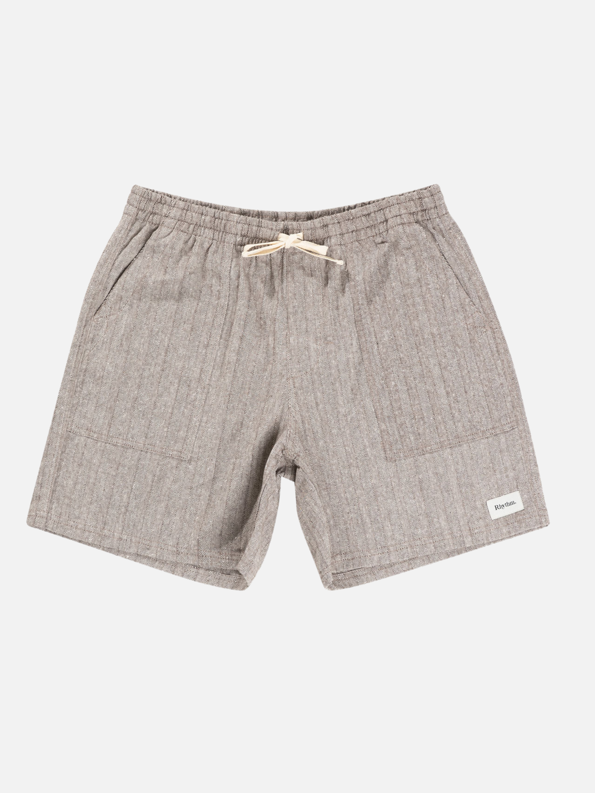 Rhythm Linen Stripe Design Fatigue Jam Brown 7 inch inseam Spring Summer Shorts for Men Men’s Bottoms Athens GA Georgia Kempt Menswear Store Near Me